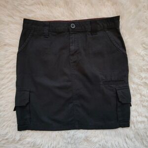 Dickies Womens Black Cargo Mini Skirt Goth Techwear Y2K Utility Cotton Workwear
